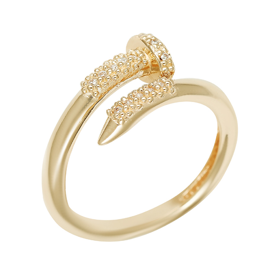 Кольцо, золото, фианит, 91075
